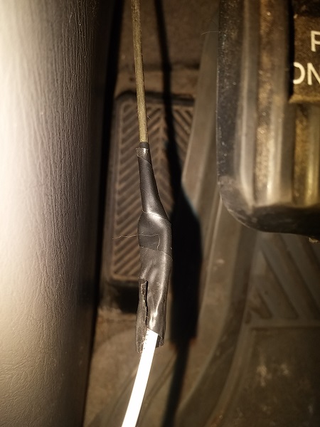 electrical tape to ease pull through.