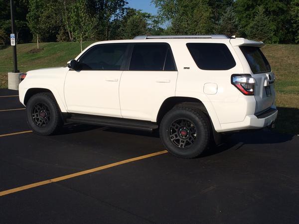 Emblem blackout, Window tint, TRD Pro wheels, Terra Grappler tires