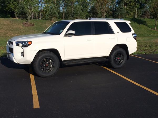 Emblem blackout, Window tint, TRD Pro wheels, Terra Grappler tires
