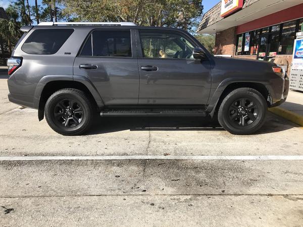 Emblem overlays, Running board, Plastidip rims (did roof rack too)
