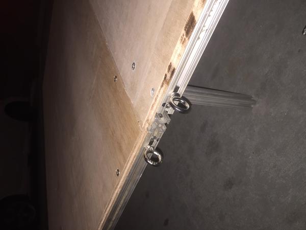 Eye hooks for holding down folding section
