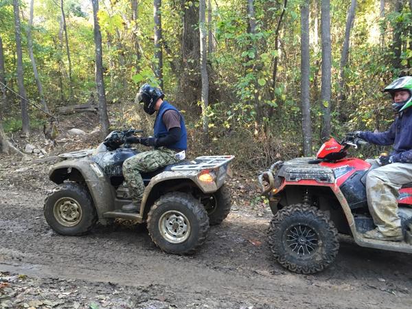 Fellow drinkers on the trail. Drive with one hand, drink with the other.  The ATVs even have cup holders.