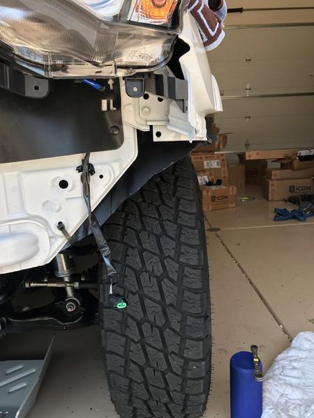 Fender liner trimmed