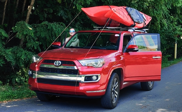 Finally got the 'yaks up top!

-10' Heritage enclosed fishing 'yak
-8' Heritage enclosed 'yak
-Leader Accessories Folding Kayak Racks
-Stay There Cros