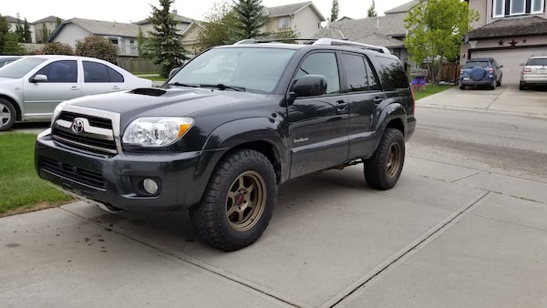 First set of rims and tires. BFG K02's 265/70R17 and FN Type X 17x8.5 -10