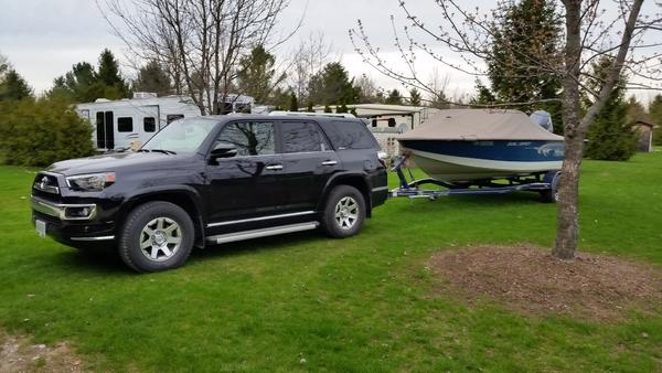 First spring hookup with the 19ft Mirrocraft.  Time for some towing.