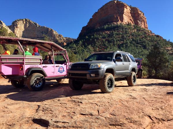 First stop on Broken Arrow Trail. There are lots of pink jeeps giving tours.