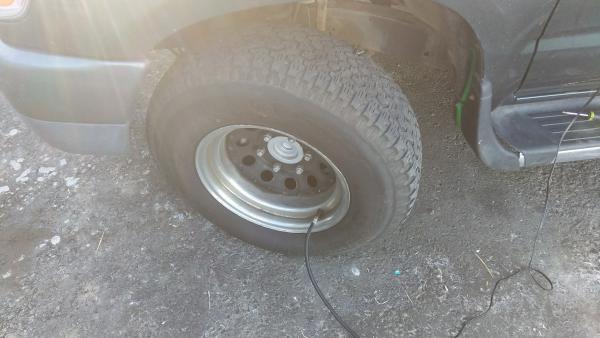 flat tire... good reason to get new rims.