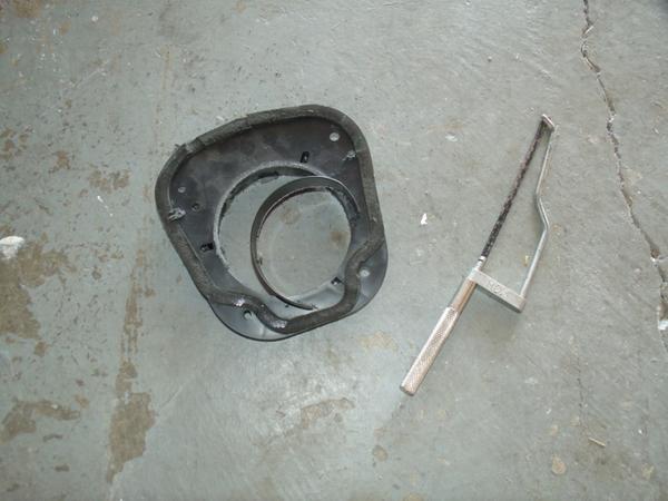 Flattening old speaker mount