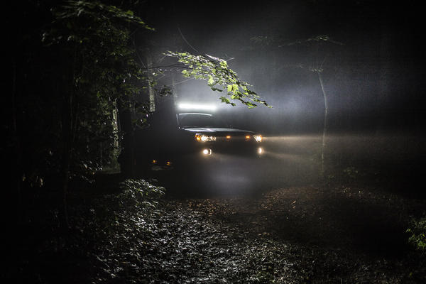Foggy night provided a great opportunity for a light show