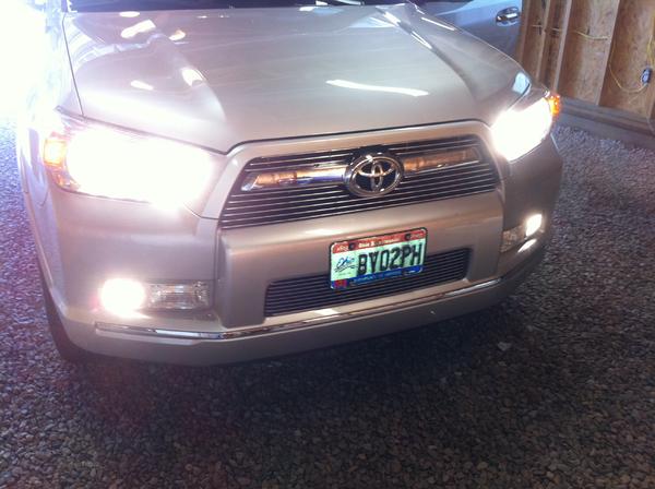 fogs with high beams.