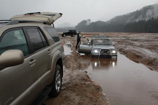 Friends Land Cruiser goes for a swim