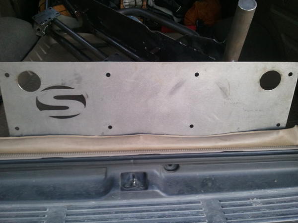 front plate with holes drilled for stock fog lights.