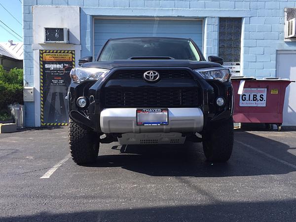 front shot of TRD skid plate.