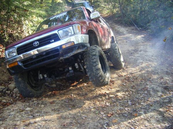 front view of tire off ground