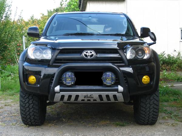 Front View

Toyota Genuine Hood deflector
WESTIN Ultimate Bull Bar 
IPF OFF-ROAD lamp