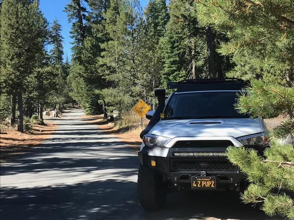 Frosty back on pavement leaving the Rubicon