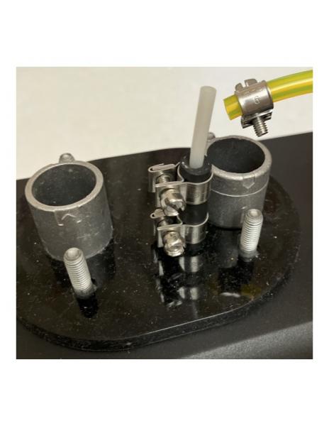 Fuel line connection at heater. The heater kit comes with white hard nylon(?) fuel line (2mm I.D., 4mm O.D.). It also comes with short rubber connecto