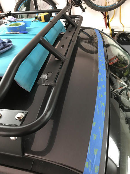 Gobi rack without wind fairing after cutting allen bolt with saw