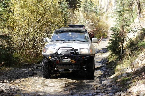 Going up a creek bed on Shrine Pass