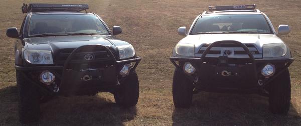 Got the new HIDs on the Rocktek Bumpers and switched out the winch line.