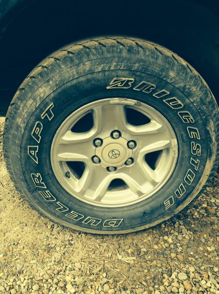 Got to get new tires. These have dry rot and are less than a quarter of the tred left. Hopping to paint the rims after I come back from boot camp :D