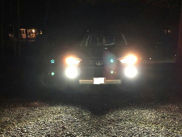 H9 conversion Headlight and LED fog lights.