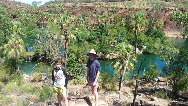 Halfway paddling up the gorge its waterfall city. Kids had a ball jumping off walls, diving deep, and swimming through a natural passage the water pas