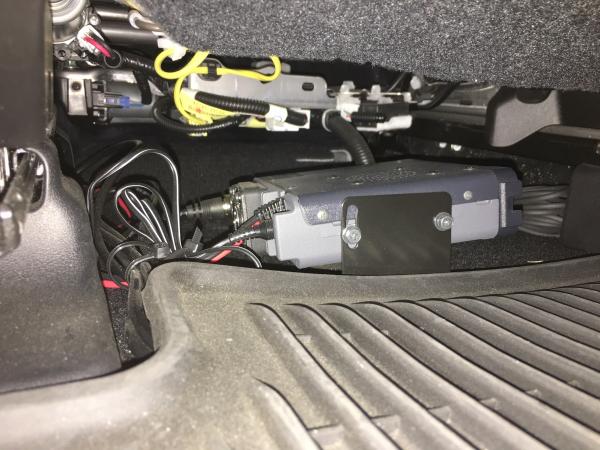 Ham radio main unit under driver seat