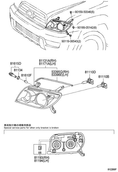headlight assembly 812268F