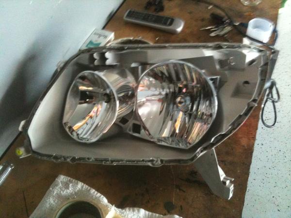 headlight taken apart