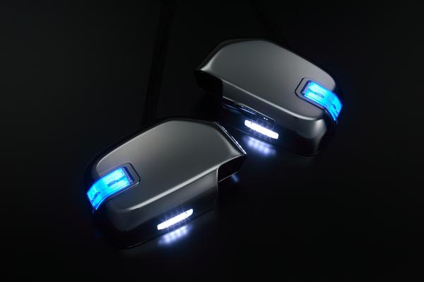 Here are the LED mirror covers I was able to get off of Yahoo auctions. I decided to go with the blue LEDs over the white. Normally they retail for $3