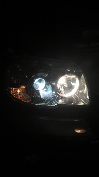 HID low beams with Stock high beams.