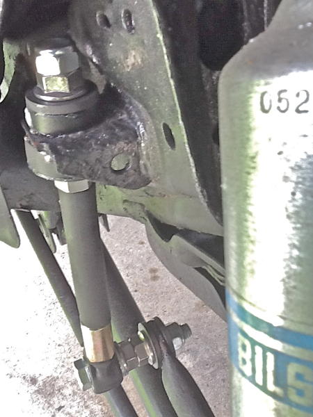 Homemade Rear Adjustable HD Sway Bar Link.  Rear View