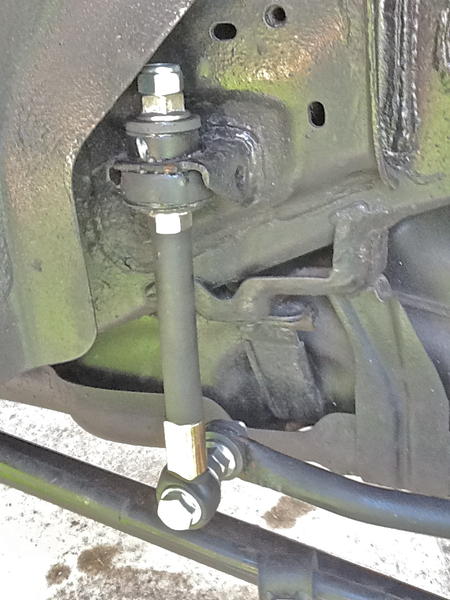 Homemade Rear Adjustable HD Sway Bar Link.  Side View