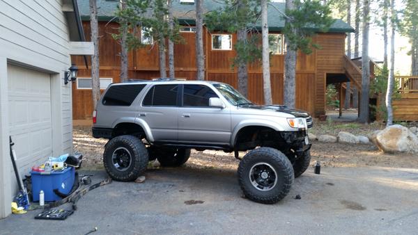 How she sits with the axles under her. The springs up front are new and the shackles still need to settle. I still have drive lines, brake lines and s