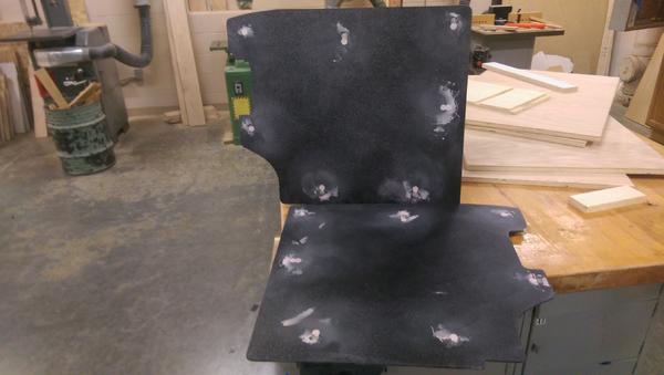 I got the mounting tabs set in the panel and flushed up the holes with bondo. Next step is getting the sheets primed, coating with adhesion promoter ,