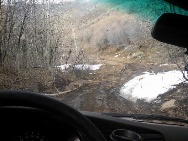 I got VERY close to rolling my truck just up around that turn!  I'll never forget that!