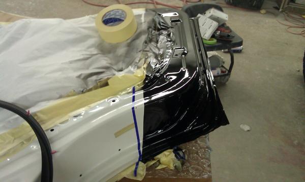 I started to do a quicky...elcheapo paint job...but just couldn't do it.  I ended up painting all the door jams and everything.  My first shoot...my l