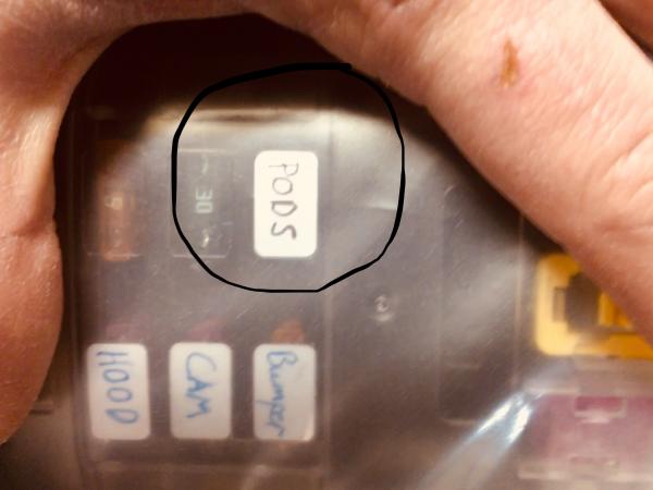 I used a 15amp Fuse in my aux fuse block to run the PODS
