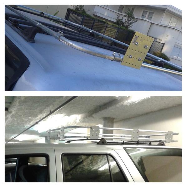 I was on a tight budget, and got this idea on a DIY roof rack basket.  I spent over $75 on parts I got from Home Depot.

Its not complete yet.
