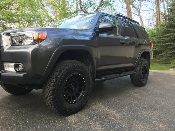 Icon lift on, BFG's on, method nv wheels on, westin nerds on