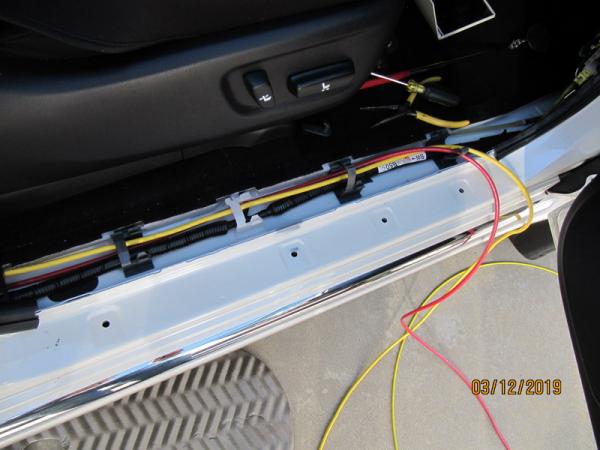 IMG
Removed outer insulation of cable( ancor 2/#8 marine cable) so it could be snaked under "B" pillar  its a tight fit 6223