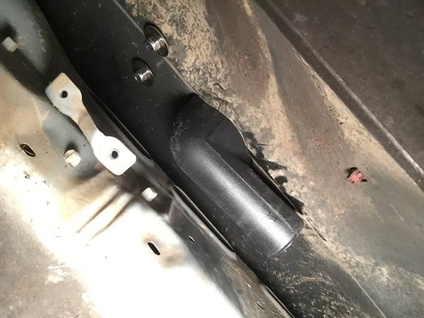 Inside fender without elbow installed