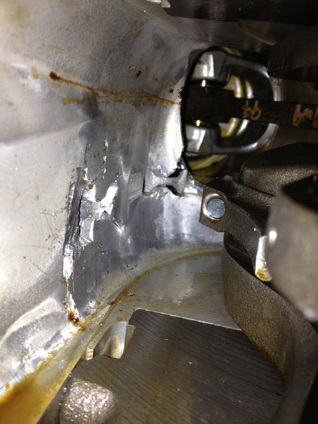 inside the block on the 6th cylinder.