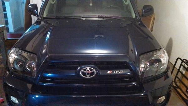 Installed black housing headlights