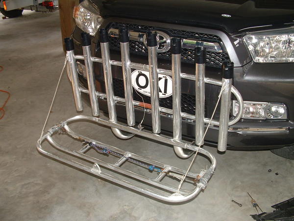 Installed rod rack with cooler shelf lowered.