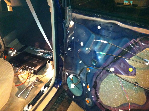Installing 6 1/2" Polk's in back doors and 2nd MTX amp.