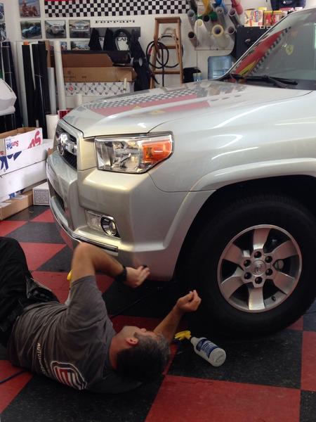 Installing clear bra at http://www.autosupershield.com Boca Raton