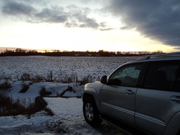 It was a nice sunset but my camera butchered it.